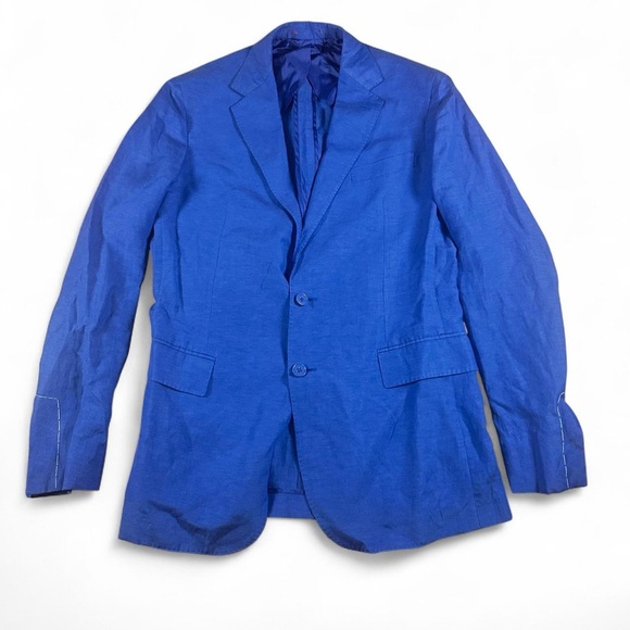 Ralph Lauren Purple Label Other - Ralph Lauren Purple Label Men’s Hadley Hand-Tailored Silk Linen Blue Jacket 38R